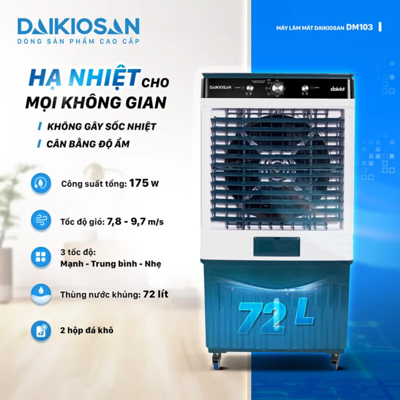 Quạt điều hòa Daikiosan DM103 dung tích 72 lít