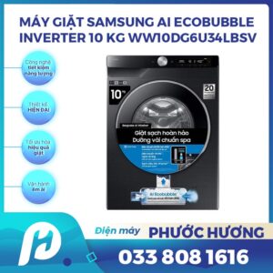 Máy Giặt Samsung AI EcoBubble Inverter 10 kg WW10DG6U34LBSV