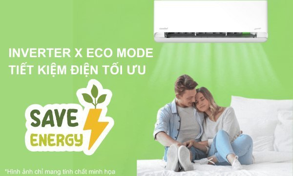Máy lạnh Comfee Inverter 1.5 HP CFS-13VCB1 Tiết kiệm điện vượt trội với INVERTER & ECO MODE